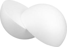 2 baltos putplasčio pusrutuliai, 29,5 cm skersmens, skirti Helovino dovanų idėjoms