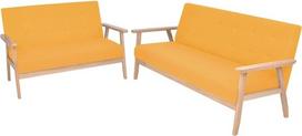 2 dalių sofos komplektas 2 ir 3 sėdimų vietų sofos lovos sofos komplektas Minkšta sofa Gyvenimo baldai Geltonos spalvos