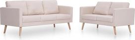 2 dalių sofos komplektas, sofa-lova, sofa-lova, svetainės sofa, svetainės sofos komplektas, medžiaginė sofa, minkšta sofa, minkšta sofa, kreminė balta