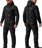 2 dalių taktinis vyriškas „Softshell“ komplektas | Žiemos lauko aprangos komplektas | Neperšlampama slidinėjimo striukė ir kelnės, karinis slidinėjimo kostiumas, skirtas žygiams, medžioklei, žvejybai, „Airsoft“, „Paintball“, apsaugai, fliso koviniam kosti
