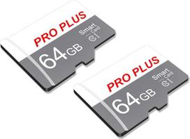 2 pakuotės atminties kortelių 64GB su adapteriu, didelės spartos atminties kortelė, UHS-I C10 A1 atminties TF kortelė planšetiniam kompiuteriui / mobiliajam telefonui / fotoaparatui / automobilio garso aparatūrai / žaidimų pultui (TF183 White Grey 64GB)