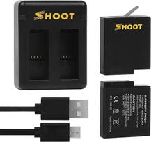 2 pakuotės baterija su dvigubu USB lygiagrečiuoju įkrovikliu, skirta GoPro Hero 7 Black/Hero 6 5 / Hero (2018) / Firmware v01.50, v01.55, v01.57, v02.00 ir v02.51 kamerų priedams