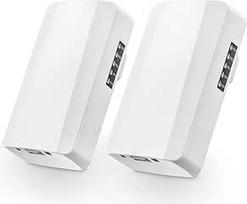 2 pakuotės lauko belaidžio ryšio tilto "taškas-taškas" WiFi tiltas su eterneto prievadu, 2,4 GHz, nuo 500 m iki 1 km atstumas, 100Mbps 24 V PoE adapteris