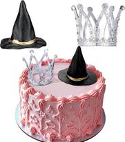 2 raganų skrybėlių karūnos torto viršūnės Blogosios raganos torto dekoracijos Cupcake Toppers Helovino gimtadienio princesės temos vestuvių temos partijos dekoracijos