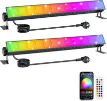 2 RGB prožektorių pakuotė, 30 W RGB LED sieninė lemputė su 360° nuotolinio valdymo pulteliu, spalvingas LED prožektorius, IP66 atsparus vandeniui, laikmatis, LED šviesos juostos efektai diskotekų vakarėliams, Helovinui, Kalėdoms