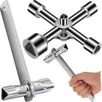 2 trikampių raktų rinkinys, dydžiai M10 ir M12, universalūs raktai, 4 padėčių, 5 dydžių, vidiniai matmenys 7 mm/10 mm/12 mm/13 mm/18 mm, skirti stulpeliniams vandens skaitiklių dėžutėms, elektros skaitiklių dėžutėms, dujų dėžutėms