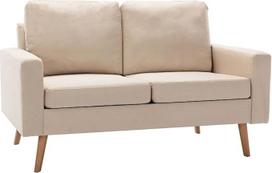 2 vietų sofa su mediniu rėmu atlošu Sofa Lounge Sofa Gyvenamasis kambarys Sofa audinys Sofa sėdimoji baldų apmušalų dizainas Sofa kreminis audinys