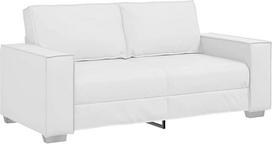 2 vietų sofa, balta, 180 x 80 x 84 cm, audinys su metaliniu faneros rėmu, modernus dizainas, kvėpuojantis audinys, tvirta ir patvari, tinka svetainei, miegamajam ar mažiems kambariams