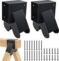 2 vnt. "A-Frame" kronšteinų sūpynės su tvirtinimo įranga "pasidaryk pats" sūpynių komplektas "Heavy Duty" anglinis plienas 4x4 kojoms (vidinis dydis 4x4 coliai) ir 4x6 sijos lauko sodo vejai