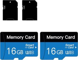 2 vnt. 16GB „MicroSD“ atminties kortelių su adapteriu, 10 klasės, UHS-I, A1, skirtų išmaniesiems telefonams, dronams ir vaizdo registratoriams [16GB × 2]