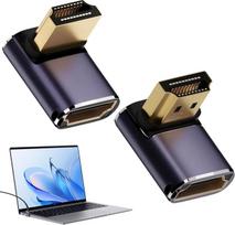 2 vnt. 8K HDMI 90 laipsnių adapteris, stačiakampis kištukas į lizdą, kampu pasuktas kabelis, 48Gbit/s, 2.1, skirtas televizoriui, nešiojamajam kompiuteriui, monitoriui, PS5, projektoriui