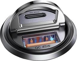 2 vnt. 90 W cigarečių degiklio tipo USB-C mini metalinis automobilinis įkroviklis su USB-C adapteriu | [PD45W ir QC45W] 12 V USB lizdų skirstytuvas, automobilinis įkroviklis su USB-C jungtimi, suderinamas su „iPhone 17 Pro Max“, „Plus“, „Air“, „16“, „15“