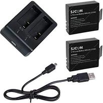 2 vnt. 900 mAh akumuliatorių ir USB dvigubo įkroviklio rinkinys, skirtas „SJcam SJ4000“, „SJ5000“ ir „M10“ veiksmo kameroms