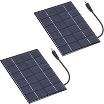 2 vnt. itin efektyvūs saulės moduliai, įkraunami saulės energija, skirti 3,7 V baterijai, nešiojami, pagaminti iš polisilicio, 5,3 x 4,3 colių