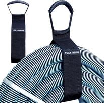 2 vnt. itin tvirtų kabelių laikiklių, prailginimo juosta su „velcro“ užsegimu, žarnų tvarkyklė su rankena, skirta laidams, sodo žarnoms, plaukimo reikmenims ar garažo įrankiams (didelė: 28")