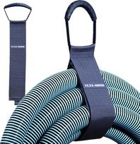 2 vnt. itin tvirtas kabelio laikiklio prailgintojas su „Velcro“ juosta, skirtas žarnoms tvarkyti, su nešimo rankena, skirtas laidams, sodo žarnai, plaukimo reikmenims, garažui, įrankiams, pilkos spalvos