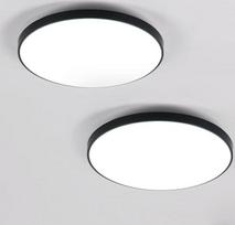2 vnt. LED lubų šviestuvų rinkinys, apvalūs, 24 W, modernūs lubų šviestuvai, juodi, IP54 atsparūs vandeniui, LED lubų apšvietimas vonios kambariui, virtuvei, svetainei, miegamajam, prieškambariui, skersmuo 27 cm, 6500 K šaltai balta | IP54 atsparūs vanden