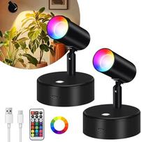 2 vnt. LED prožektorių su nuotolinio valdymo pultu ir RGB apšvietimu, 5500 mAh, belaidis fotografavimo apšvietimas, įkraunamas sieninis prožektorius vidaus patalpoms, 13 spalvų belaidis prožektorius, reguliuojamo ryškumo augalų apšvietimo prožektorius su