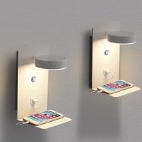 2 vnt. LED sieninių šviestuvų rinkinys vidaus patalpoms su USB įkrovimo prievadu, jutikliniu reguliuojamu apšvietimu | 350° pasukamas skaitymo šviestuvas, montuojamas ant sienos, 12 W baltas sieninis šviestuvas su jungikliu ir kištuku, skirtas miegamajam,
