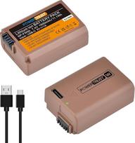 2 vnt. NP-FW50 baterija su USB-C greitojo įkrovimo prievadu, skirta "Sony" ZV-E10 A6000 A6300 A6400 A6500 A5000 A7R A7RII A7II A7II A7SII A7S RX10 fotoaparatams