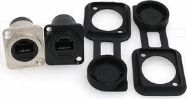 2 vnt. rinkinys: RJ45 Cat6 jungtys, skirtos montavimui ant skydelio, su sriegiu, fiksuoto montavimo jungties adapteris, Cat5/5e/6 8P8C Ethernet LAN kabelis, apsauga nuo atsipalaidavimo, sandarus nuo dulkių dangtelis, skirtas prietaisų skydeliui (2 x kvadr