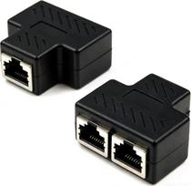 2 vnt. RJ45 1–2 kanalų dvigubas Ethernet tinklo LAN moteriškas F tipo kabelio jungties adapteris-prailgintojas CAT6, CAT5e, CAT5
