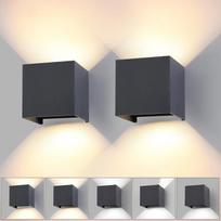 2 vnt. sieninių šviestuvų rinkinys, skirtas naudoti viduje ir lauke, 15 W LED, 3 spalvos