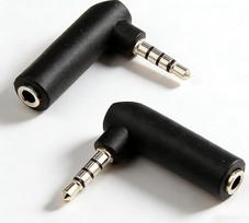 2 vnt. stačiakampio 3,5 mm 4 kontaktų ausinių, mikrofono ir mobiliojo telefono 3,5 mm AUX lizdo kištuko adapteris-konverteris