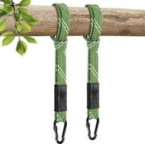2 vnt. sūpynių tvirtinimo komplektas: ant medžio kabinama kėdė, lauko nailono sūpynių virvė | 307 cm x 3 cm hamako tvirtinimo komplektas, hamako dirželiai, pakabinama kėdė su karabinu, skirta lauko sūpynėms sode