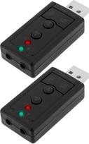 2 vnt. USB 2.0 virtualios 7.1 kanalų stereo garso plokštės su 3,5 mm garso / mikrofono jungtimi, skirtos stacionariems kompiuteriams ir nešiojamiesiems kompiuteriams su USB jungtimi