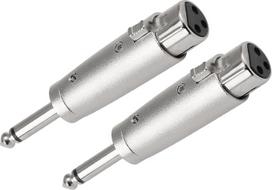 2 vnt. XLR–Jack TRS adapteriai, 6,5 mm TRS kištukas (vyriškas) į XLR lizdą (moterišką) stereo jungtis, 3 kontaktų TRS kištukas (vyriškas) mikrofonams, mikšeriams, garsiakalbiams, monitoriams (2 vnt. rinkinys)