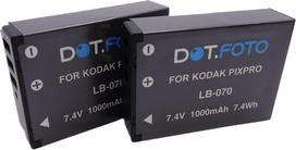 2 vnt. „Dot.Foto LB-070 Premium“ 7,4 V / 1000 mAh akumuliatorių, skirti „Kodak PixPro AZ651“, „AZ652“, „AZ901“ ir „S-1“ modeliams