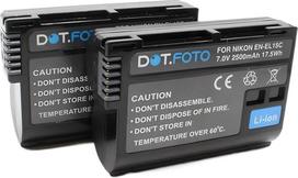 2 vnt. „Dot.Foto“ EN-EL15, EN-EL15b, EN-EL15c „Premium“ didelės talpos 7,0 V / 2500 mAh akumuliatoriai, skirti „Nikon“ D850, D7500, Z 6, Z 7, Z 8, Zf