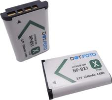 2 vnt. „Dot.Foto NP-BX1 Premium“ 3,7 V / 1240 mAh akumuliatorių, skirti „Sony ZV-1“, „ZV-1 II“, „RX100 VII“, „VI“, „V“, „IV“, „III“, „II“, „FDR-X3000“, „HX99“, „DSC-RX1R“ ir „HDR-CX405“