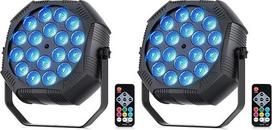 2 vnt. „Mini“ įkraunamų RGB LED „Par“ prožektorių baterijų