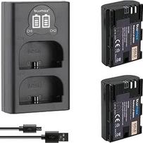 2 x "Blumax" baterija, suderinama su "Canon" LP-E6NH [2250 mAh] + plonas dvigubas įkroviklis LP-E6P LP-E6N LP-E6, skirtas "Canon EOS R5 II R6 II R7-5D Mark III IV 7D 90D
