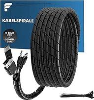 2 x 12 m spiralinės žarnos (8 mm ir 10 mm skersmens), lanksčios kabelių apsaugos žarnos, skirtos kabelių tvarkymui ir organizavimui, su 10 kabelių raiščių, juodos spalvos