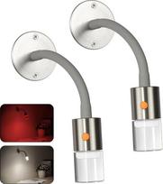 2 x kemperio skaitymo lempa 12 V reguliuojamas LED lempa 4000 K ir raudona šviesa Lankstus žąsies kaklas DC 12 V-24 V Spot Eye Care valčių karavano jachtų interjero apšvietimas (akrilas)