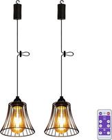 2 x pakabinamas šviestuvas su baterija Nuotolinio valdymo akumuliatoriaus pakabinamas šviestuvas lubų lempa be elektros energijos Baterija veikiantis lauko apšvietimas lauko žibintai sodo balkono prieškambario apdaila Kalėdų dovana