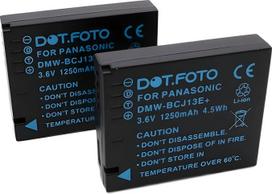 2 x Panasonic DMW-BCJ13, DMW-BCJ13E PREMIUM pakaitinė įkraunama fotoaparato baterija iš Dot.Foto su Dot.Foto InfoChip - 3,6 V / 1250 mAh - 2 metų garantija - Panasonic Lumix DMC-LX5, DMC-LX7
