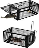 2 x žiurkių gaudyklė "Live Large Live Trap Rat XXL Rat Trap Mouse Trap Live Cage for Dormouse Indoor and Outdoor Use (Black)