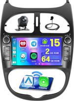2+64GB Android 15 automobilinis radijas Peugeot 206 CC SW 1998-2016 Citroen C2 2004-2008 su 7 colių ekranu Belaidis Carplay Android automobilinis radijas su WiFi navigacija FM/RDS radijas Bluetooth MIC