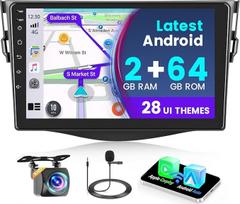 2+64G Android 13 automobilinis radijas Toyota RAV4 2006-2013 su belaidžiu Carplay Android automobiliu, 9 colių ekrano automobilinis radijas su Bluetooth/WiFi/GPS/ galinio vaizdo kamera/FM/RDS/SWC/28 temų rinkiniai