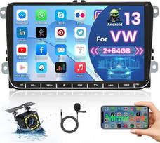 2+64G Android 13 Automobilinis radijas Double DIN VW Golf 5 Golf 6 Skoda Passat B6 Passat B7 Radijas 9 colių jutiklinis ekranas Automobilinė stereofonija su GPS WiFi Mirror Link Bluetooth atbulinės eigos kamera Mikrofonas