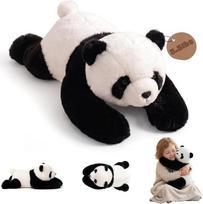 2,5 kg svorio pliušinis žaislas „Panda“, mielas pliušinis žaislas suaugusiems ir vaikams, minkšta pliušinė pagalvėlė, skirta apkabinti, padedanti sumažinti nerimą ir palengvinti užmigimą (65 cm)