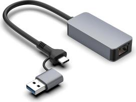 2,5G USB LAN adapteris, „2-in-1“ USB-C Ethernet laidinis tinklo adapteris, 100/1000/2500Mbps LAN adapteris, skirtas „PS5“, „Switch“, „Steam Deck“, „XPS“, TV Box, „iPad“, „MacBook“, išmaniesiems telefonams, planšetiniams kompiuteriams ir nešiojamiesiems k