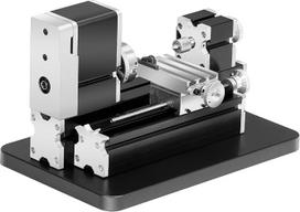 2,76 × 5,12 colių mini metalo tekinimo staklės, 36 W, 20 000 aps/min greitis + 3-žandų griebtuvas iš aliuminio lydinio, skirtas tiksliųjų detalių apdirbimui, paruoštos darbui