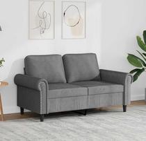 2-Sitzer Samt Sofa Dunkelgrau 152 x 77 x 80 cm Metallgestell Recamiere für Wohnzimmer Schlafzimmer Büro Modernes Design Bequeme Couch Kompakt & Robust