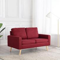 2-Sitzer-Sofa Weinrot Stoff, Bequeme Couch für Erwachsene, robuste Kiefernholzkonstruktion, 130 cm Breite, ideal für Wohnzimmer, gemütliche Lounge