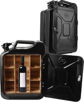 20 l talpos kanistras – „Mini Bar“ gimtadienio dovana vyrams | Juodas metalinis mobilusis baras su 4 skyrius, personalizuotos dovanos vyrams, rakinamas „Mini Bar“, 34 x 46 x 16 cm